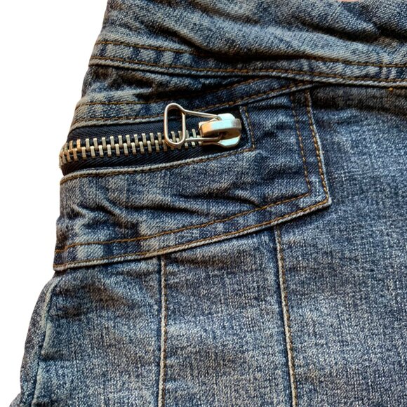 REQUEST - Denim - Blue Jeans Mini pleated skirt with zip details - medium - Picture 3 of 12